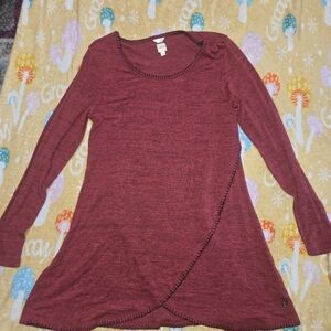 Jag Jeans Maroon Long Sleeve Top